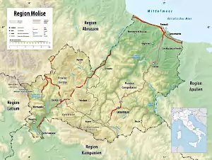 Reliefkarte Molises